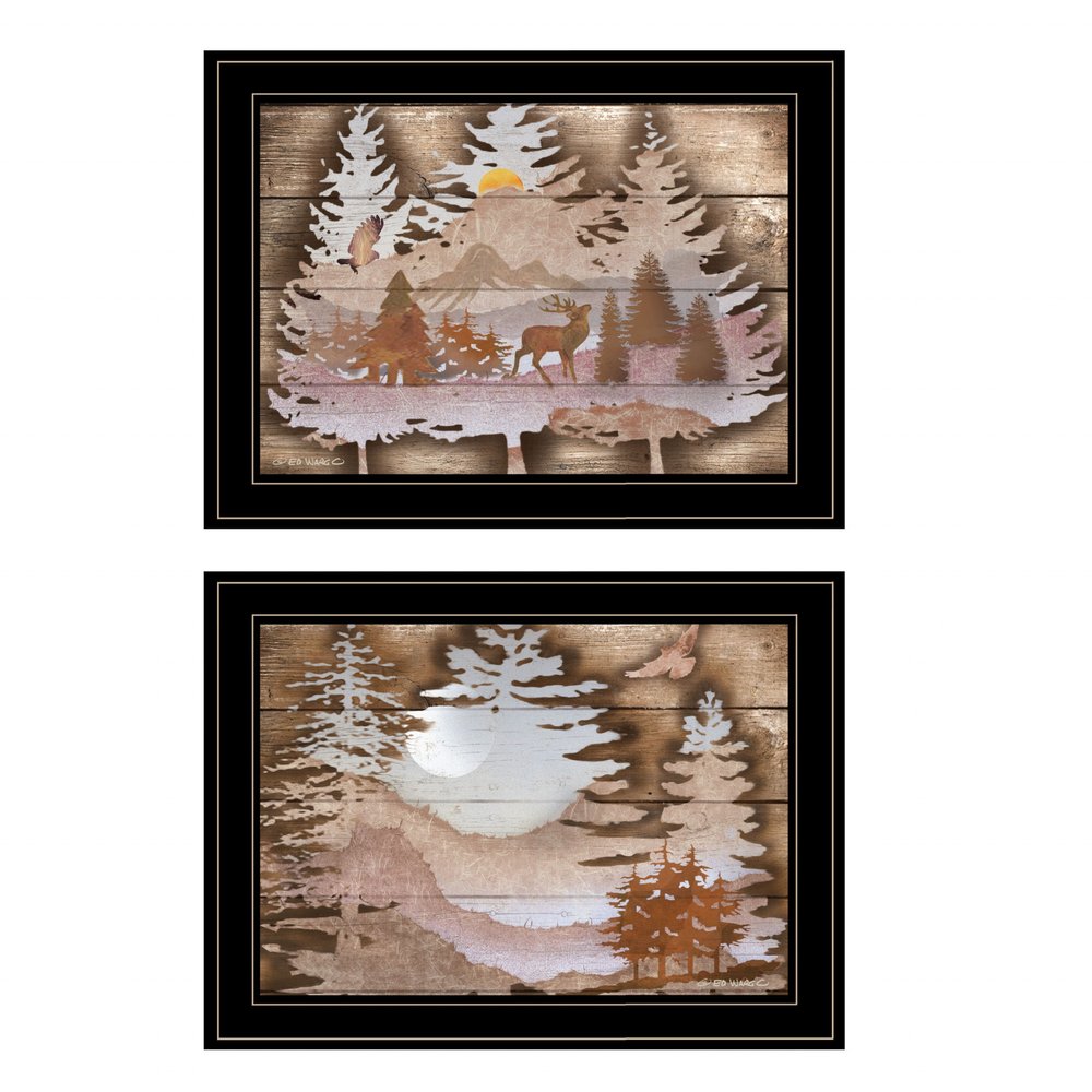 Set Of Two Great Outdoors 2 Black Framed Print Wall Art — view 1