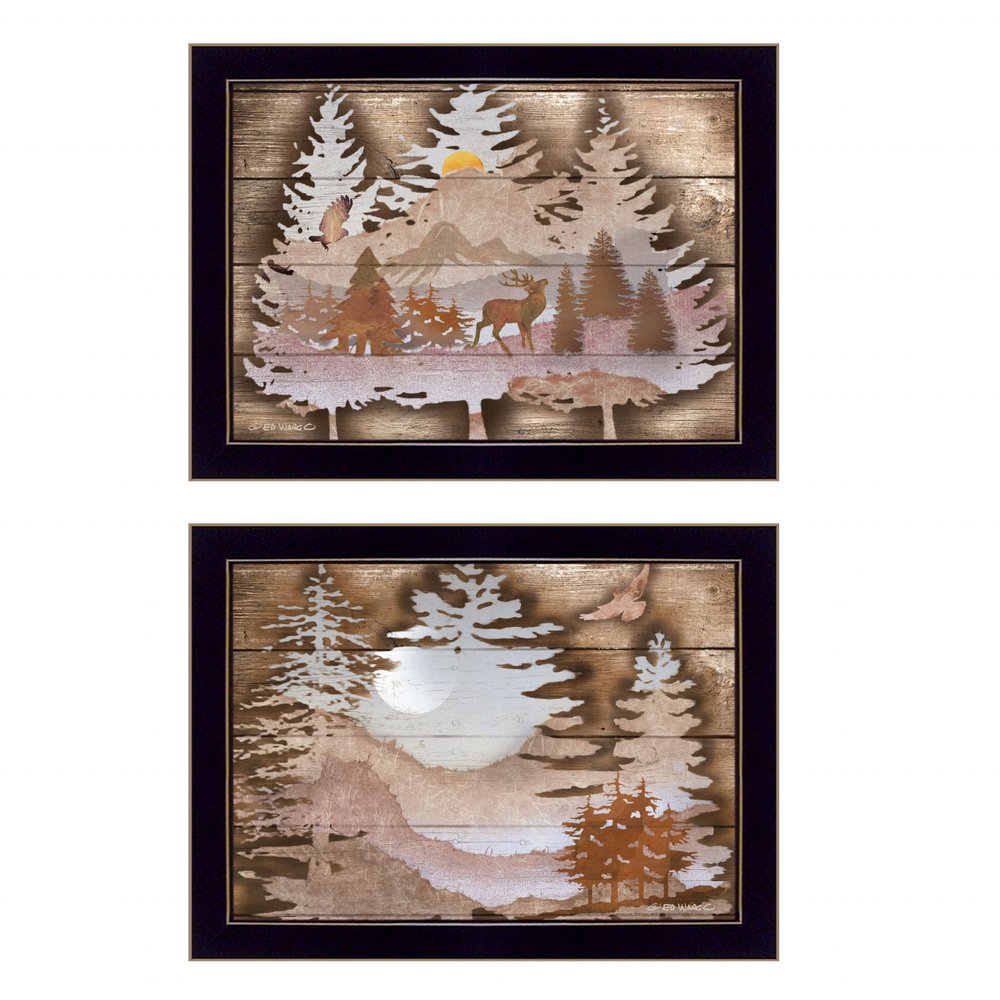 Set Of Two Great Outdoors 3 Black Framed Print Wall Art — view 1