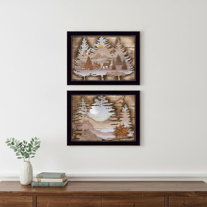 Set Of Two Great Outdoors 3 Black Framed Print Wall Art