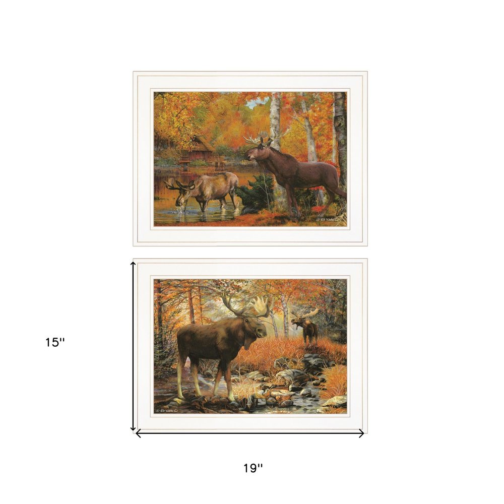 Set Of Two Call of the Wild 1 White Framed Print Wall Art — view 3