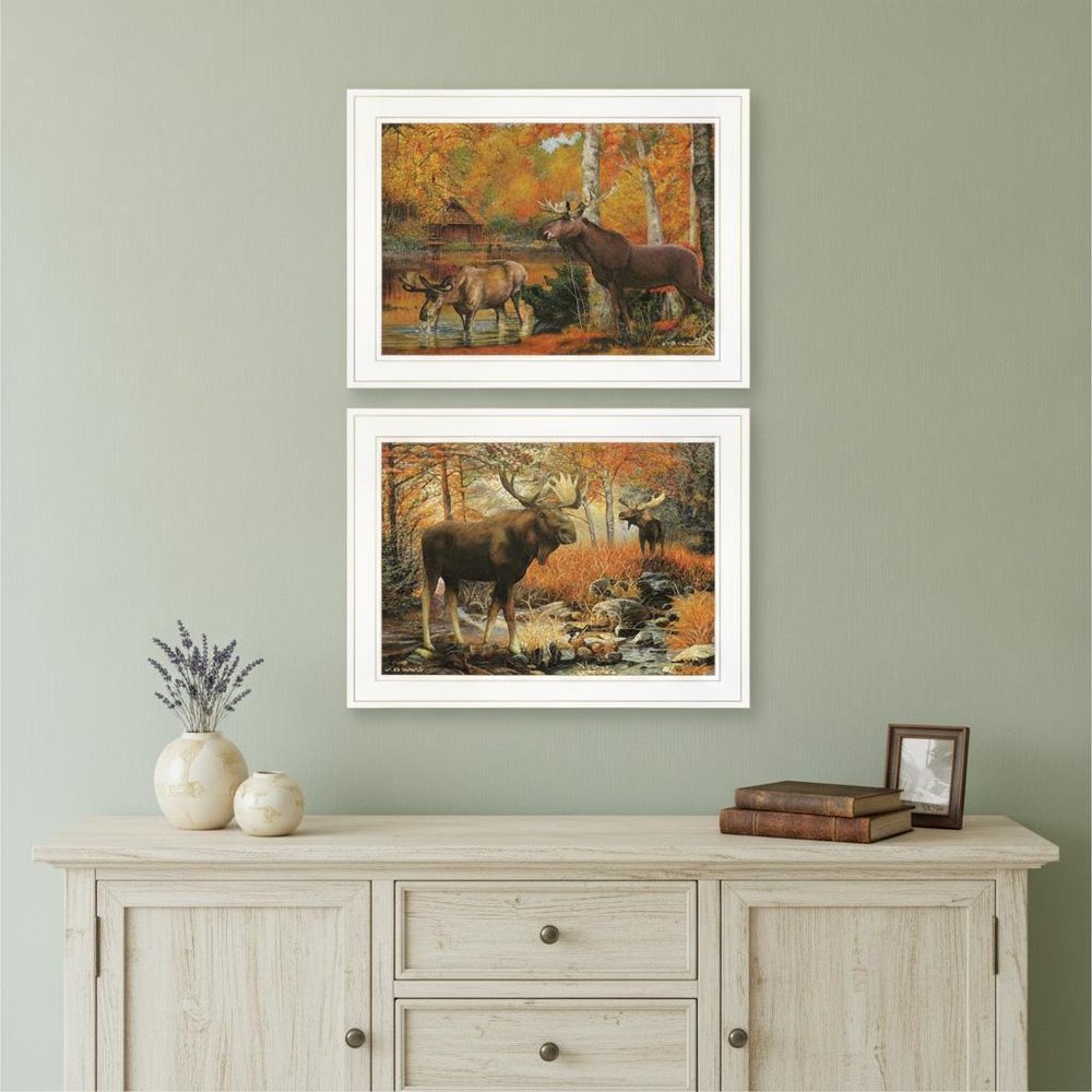 Set Of Two Call of the Wild 1 White Framed Print Wall Art — view 4