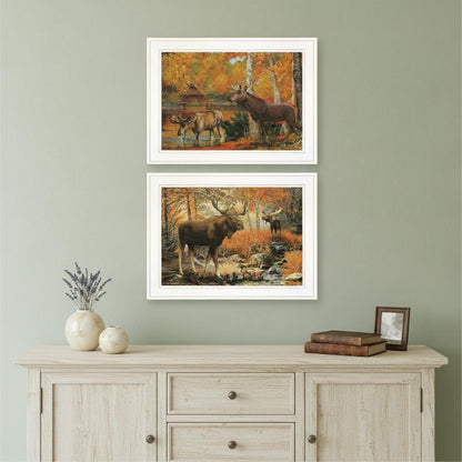 Set Of Two Call of the Wild 1 White Framed Print Wall Art