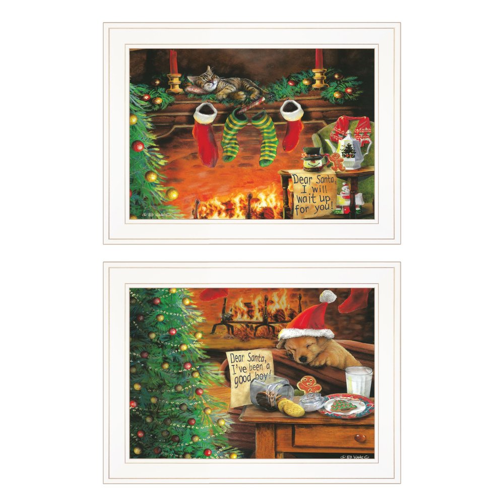 Set Of Two Ive Been A Good Boy 1 White Framed Print Wall Art — view 1