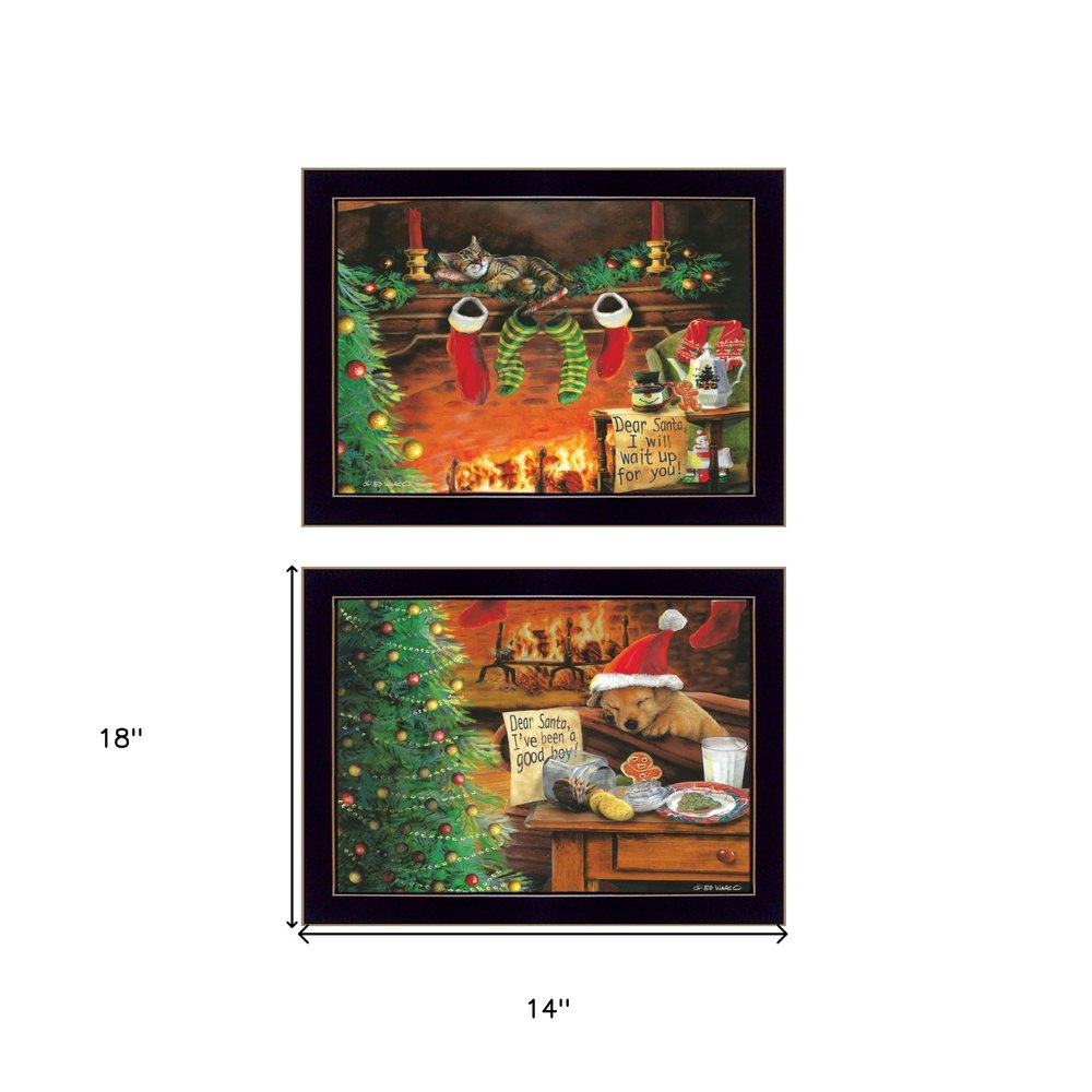 Set Of Two Ive Been A Good Boy 3 Black Framed Print Wall Art — view 4
