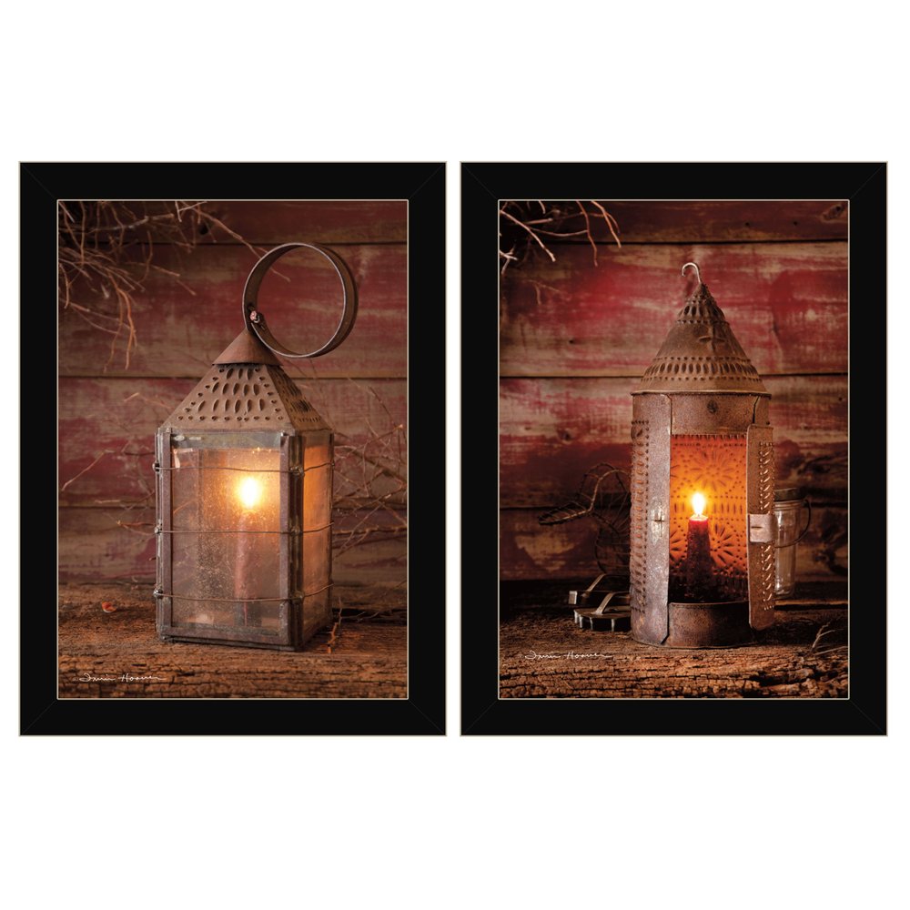 Set Of Two Innkeepers Lantern 3 Black Framed Print Wall Art — view 1
