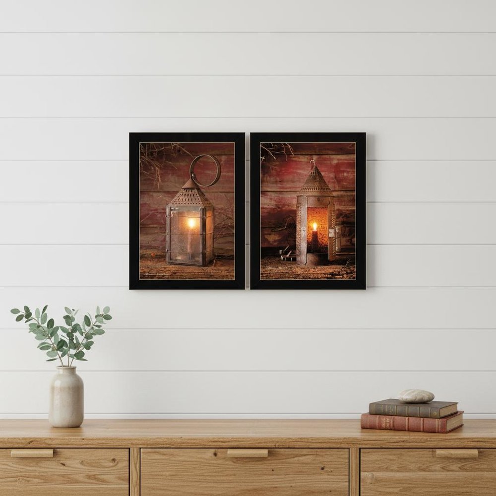 Set Of Two Innkeepers Lantern 3 Black Framed Print Wall Art — view 6