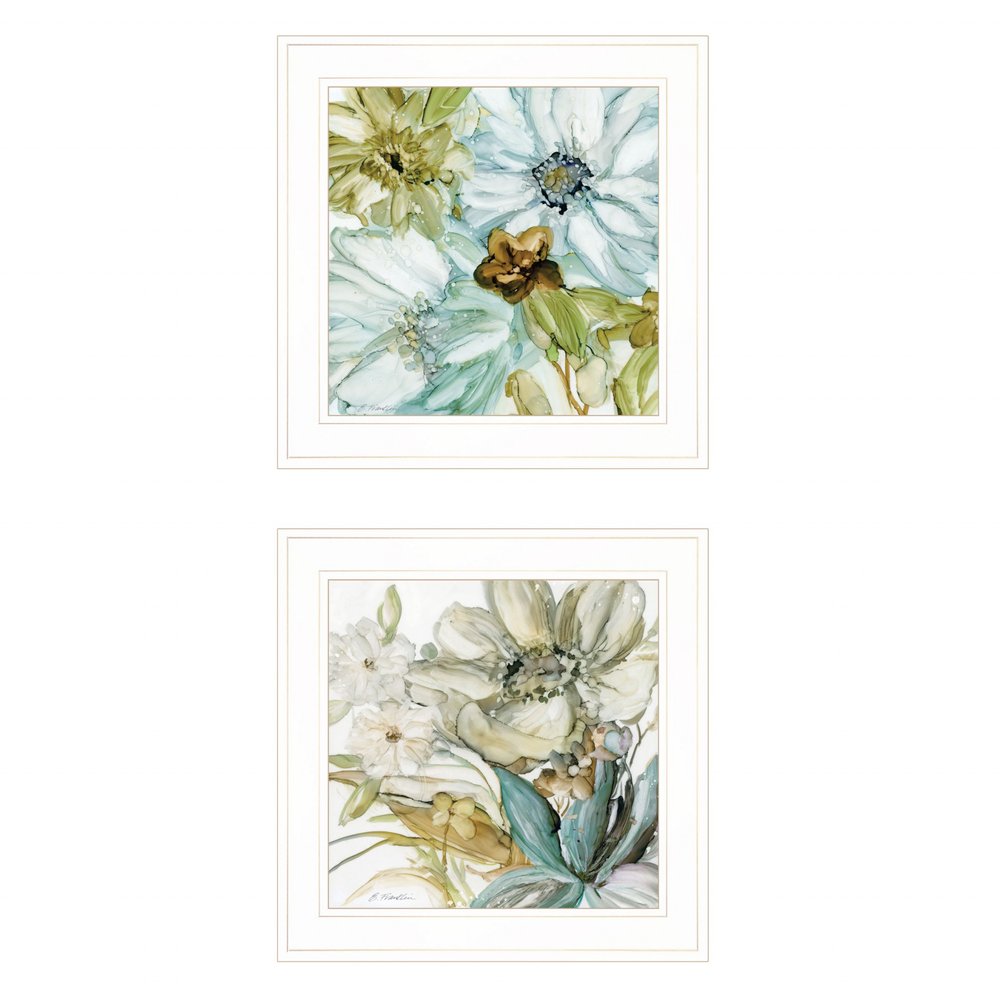 Set Of Two Sea Glass 1 White Framed Print Wall Art — view 1