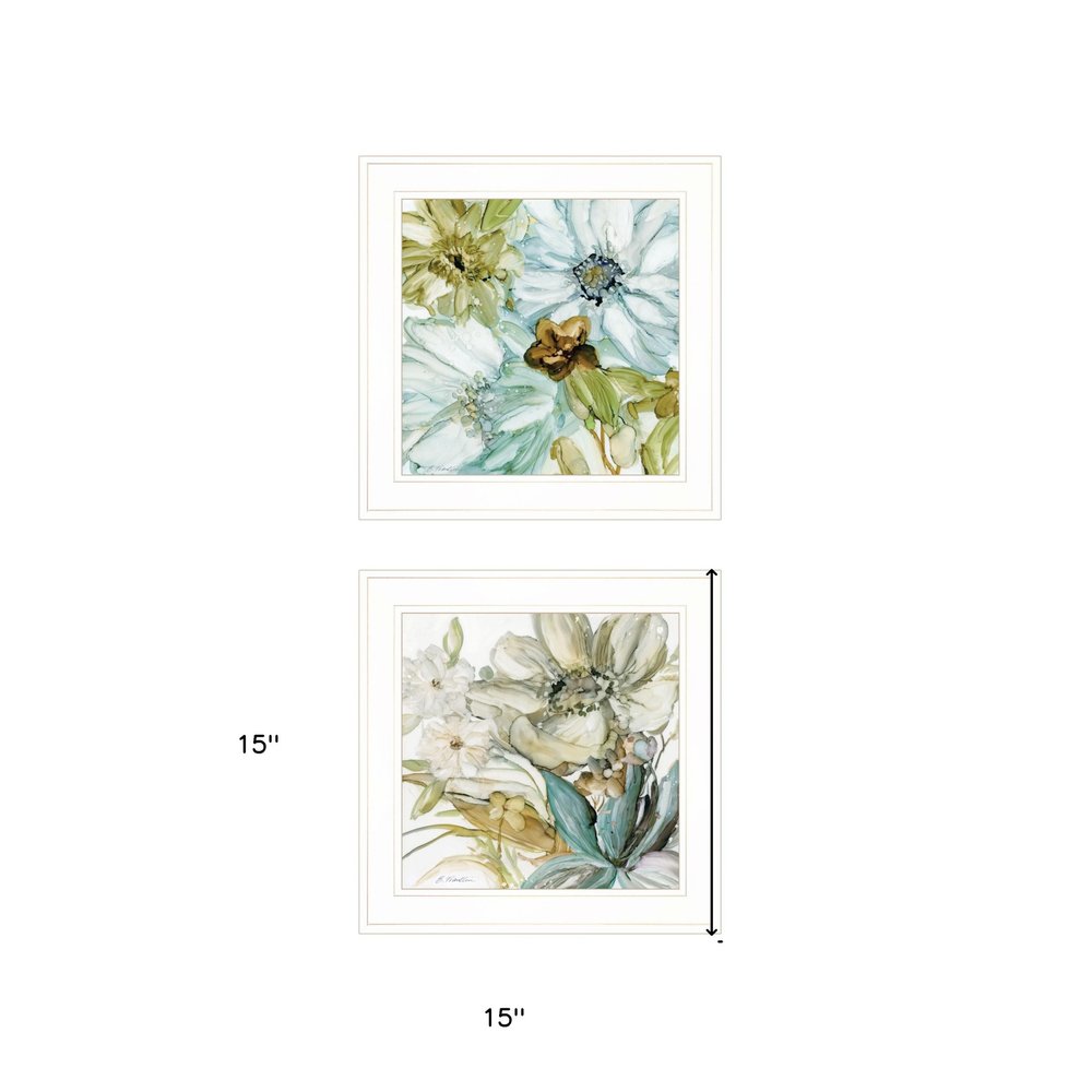 Set Of Two Sea Glass 1 White Framed Print Wall Art — view 4