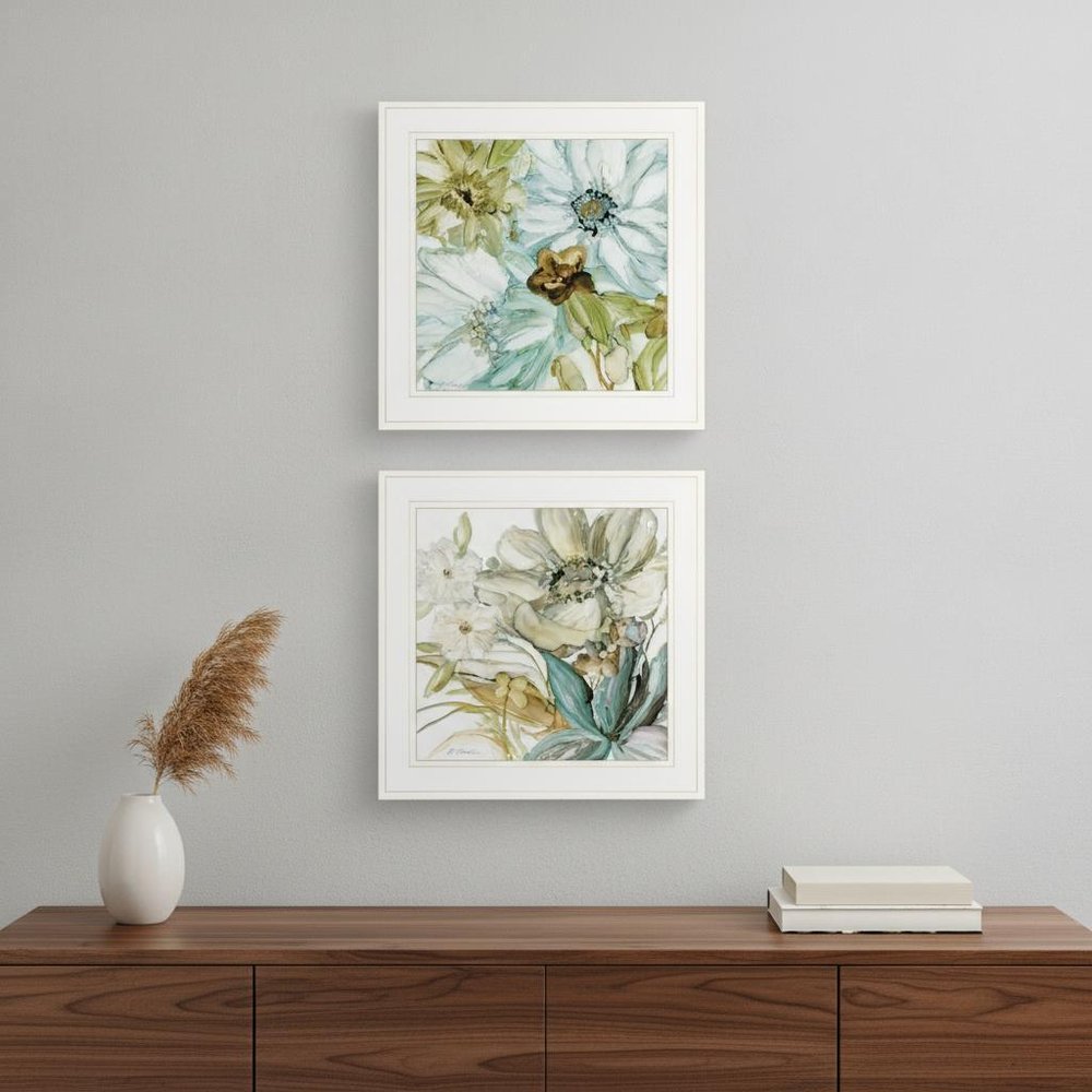 Set Of Two Sea Glass 1 White Framed Print Wall Art — view 5