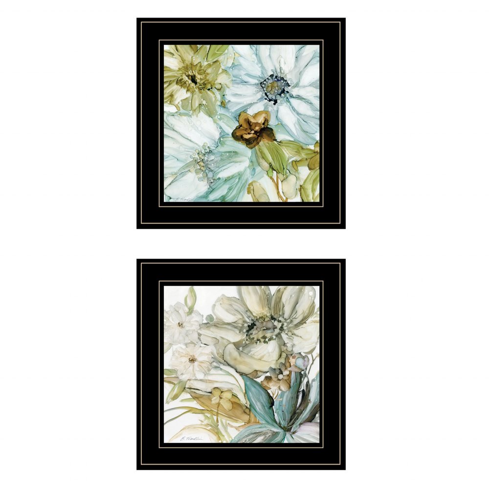 Set Of Two Sea Glass 2 Black Framed Print Wall Art — view 1