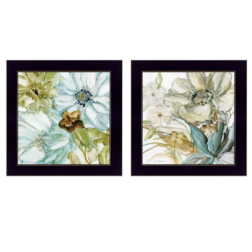 Set Of Two Sea Glass 3 Black Framed Print Wall Art — view 1