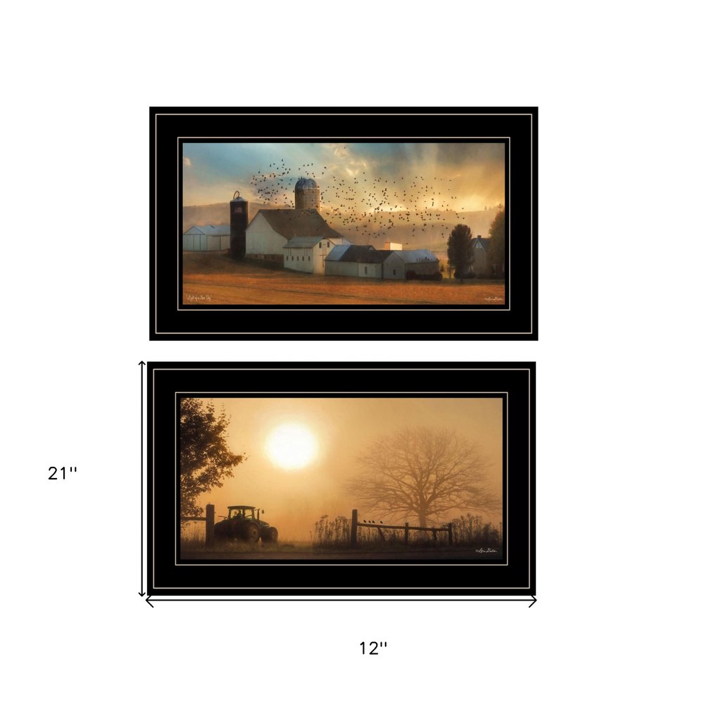 Set Of Two Light of a New Day 3 Black Framed Print Wall Art — view 3