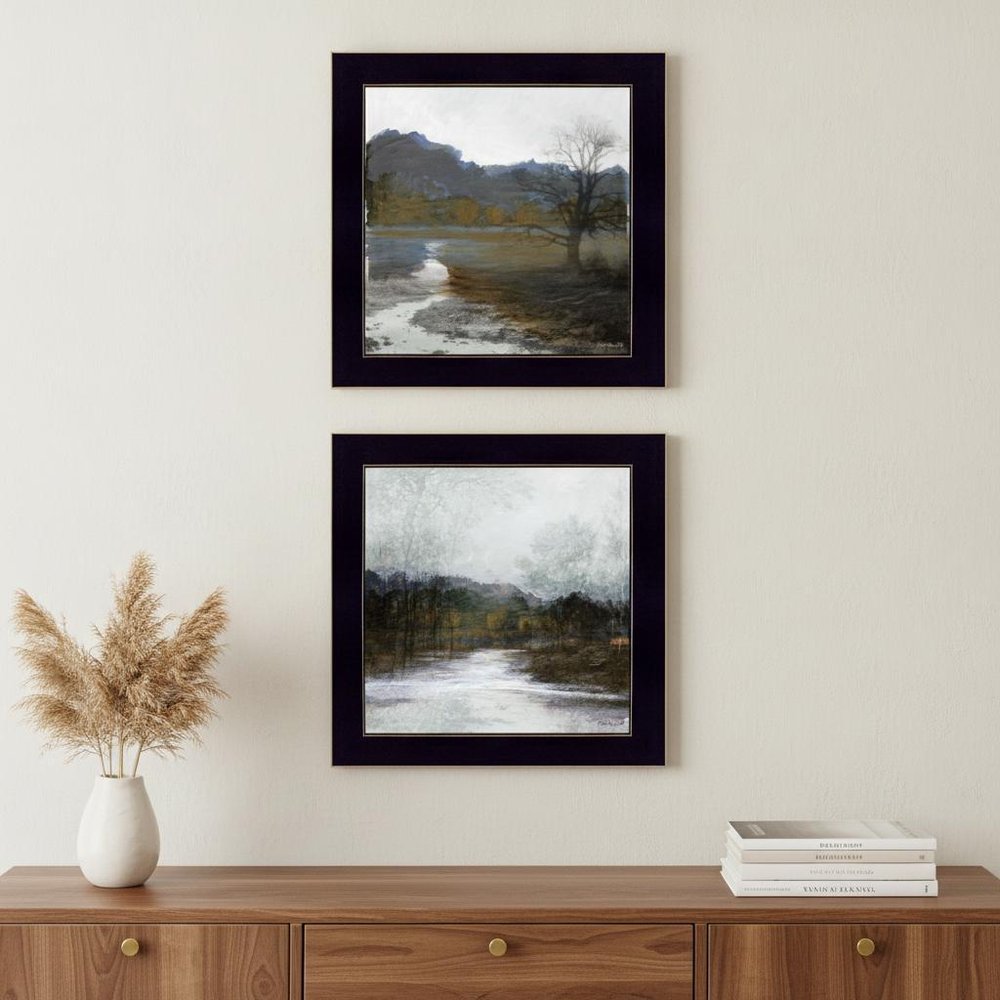 Set Of Two Winter Landscape Black Framed Print Wall Art — view 4