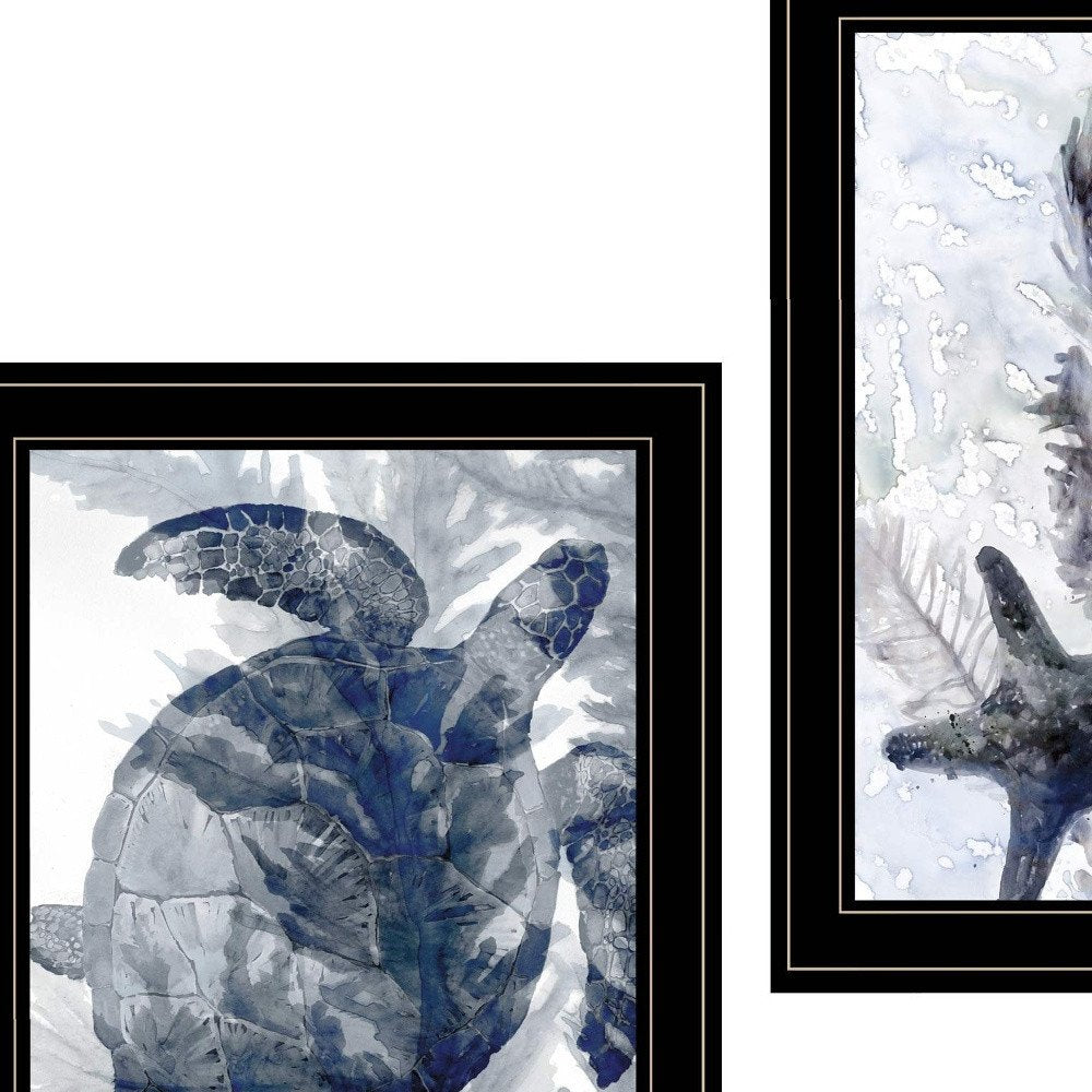 Set Of Two Ocean 2 Black Framed Print Wall Art — view 4