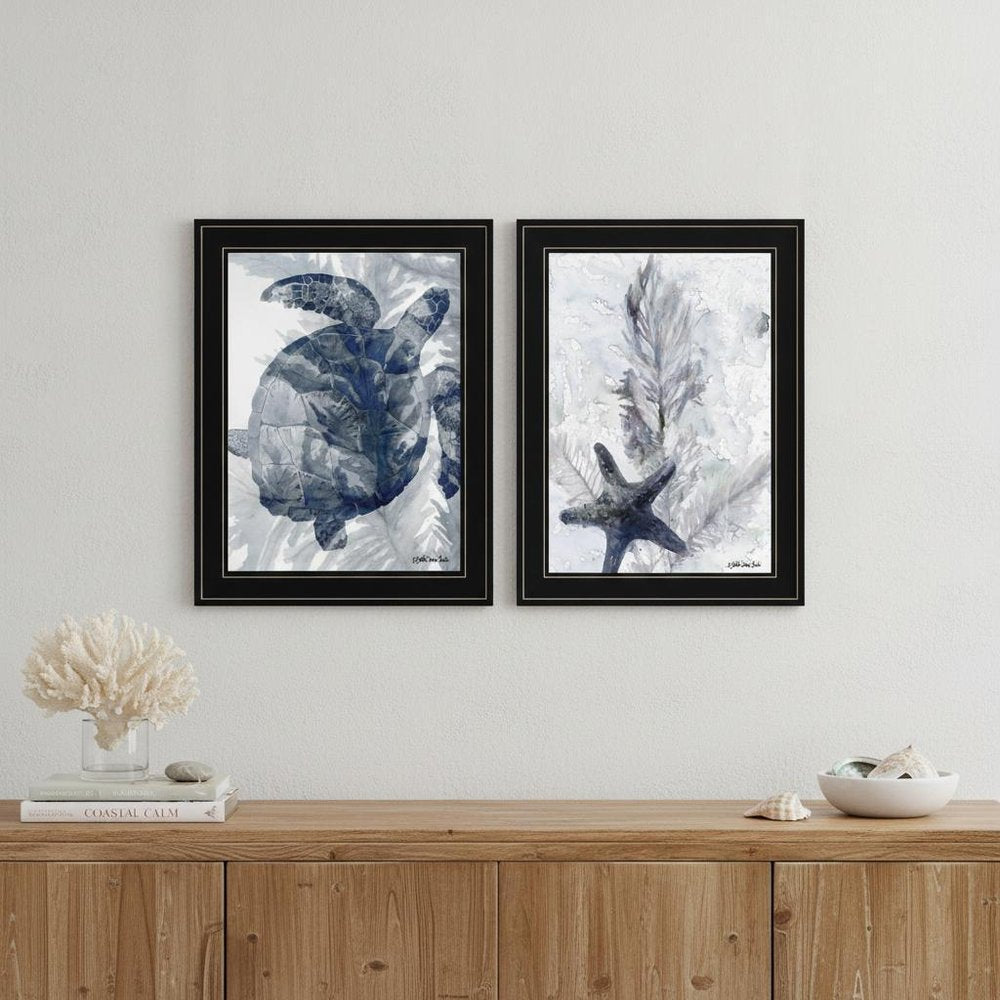 Set Of Two Ocean 2 Black Framed Print Wall Art — view 6