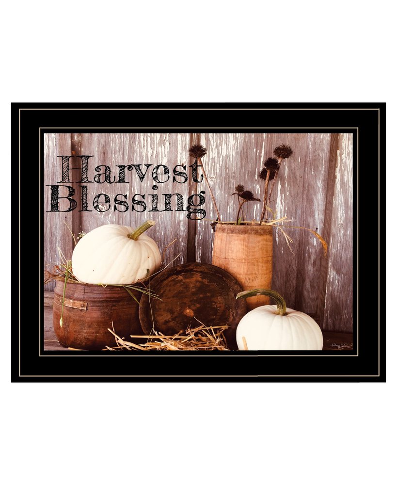 Harvest Blessings 2 Black Framed Print Kitchen Wall Art — view 1
