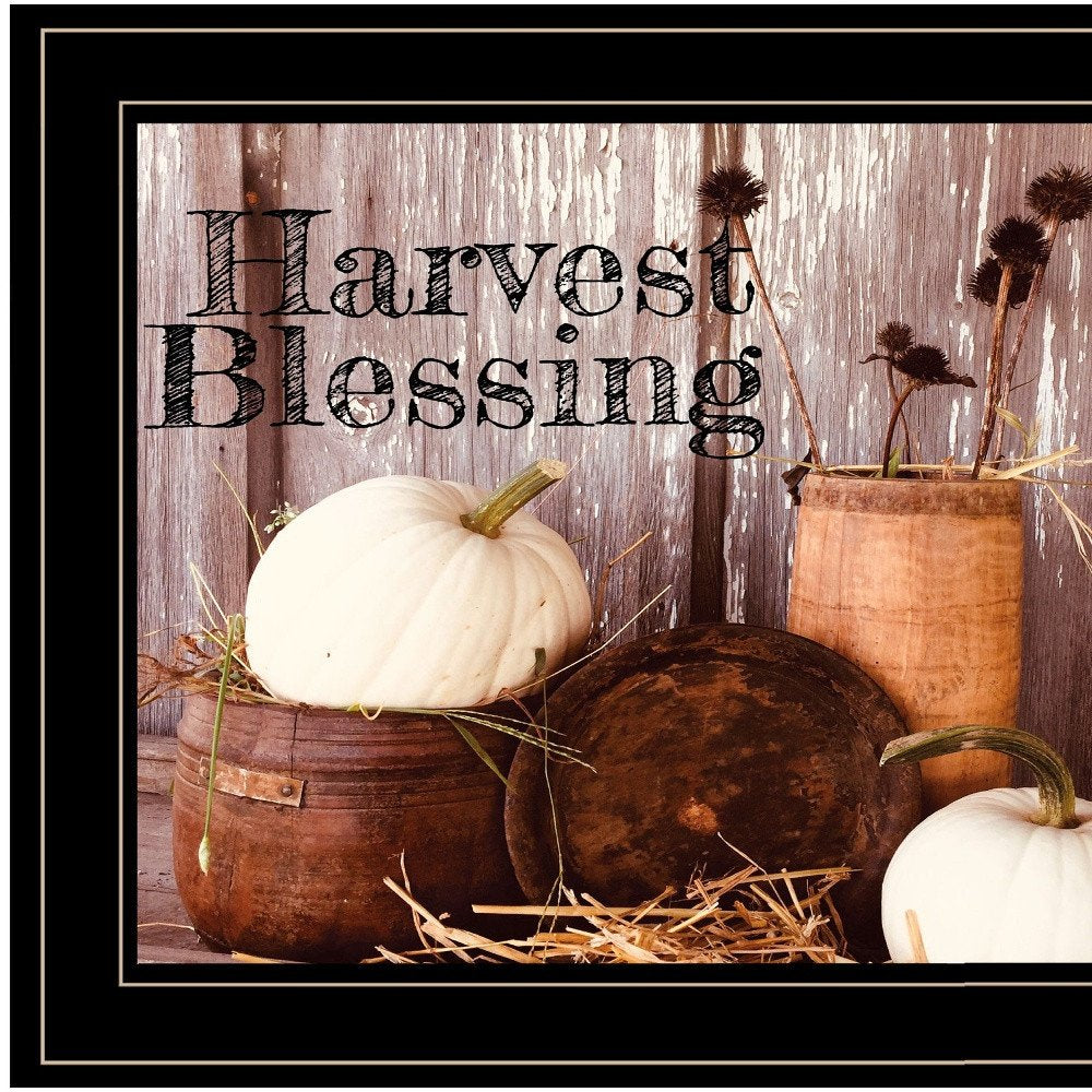 Harvest Blessings 2 Black Framed Print Kitchen Wall Art — view 2