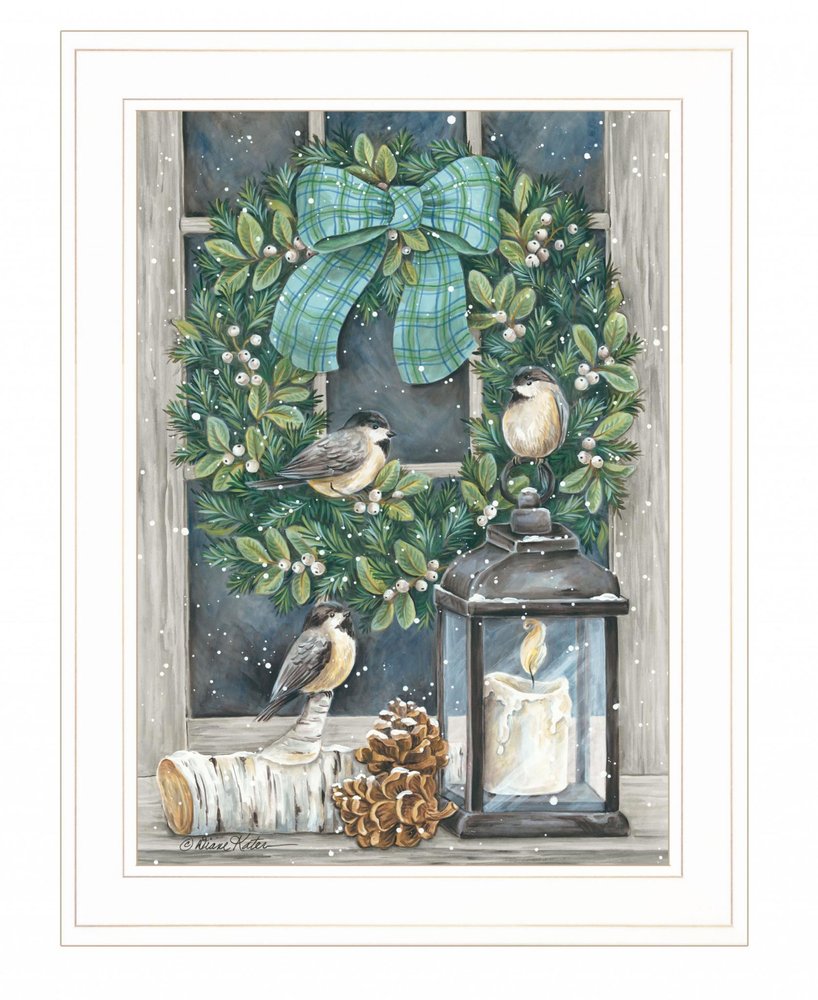 Winter Wreath 1 White Framed Print Wall Art HomeRoots