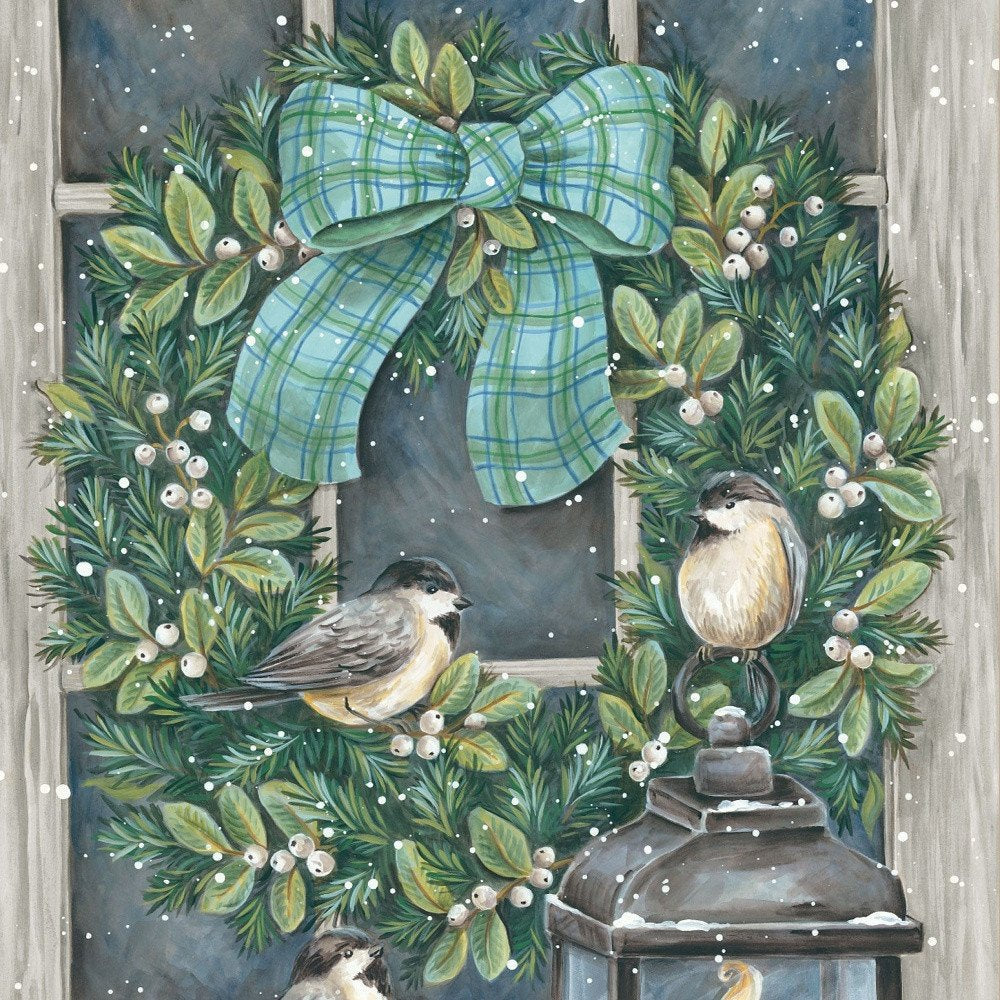 Winter Wreath 1 White Framed Print Wall Art HomeRoots