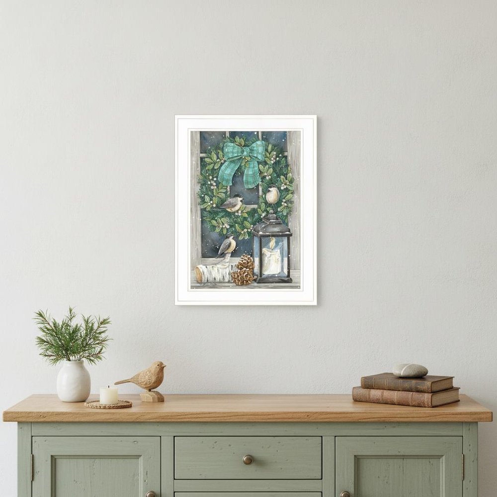 Winter Wreath 1 White Framed Print Wall Art — view 1