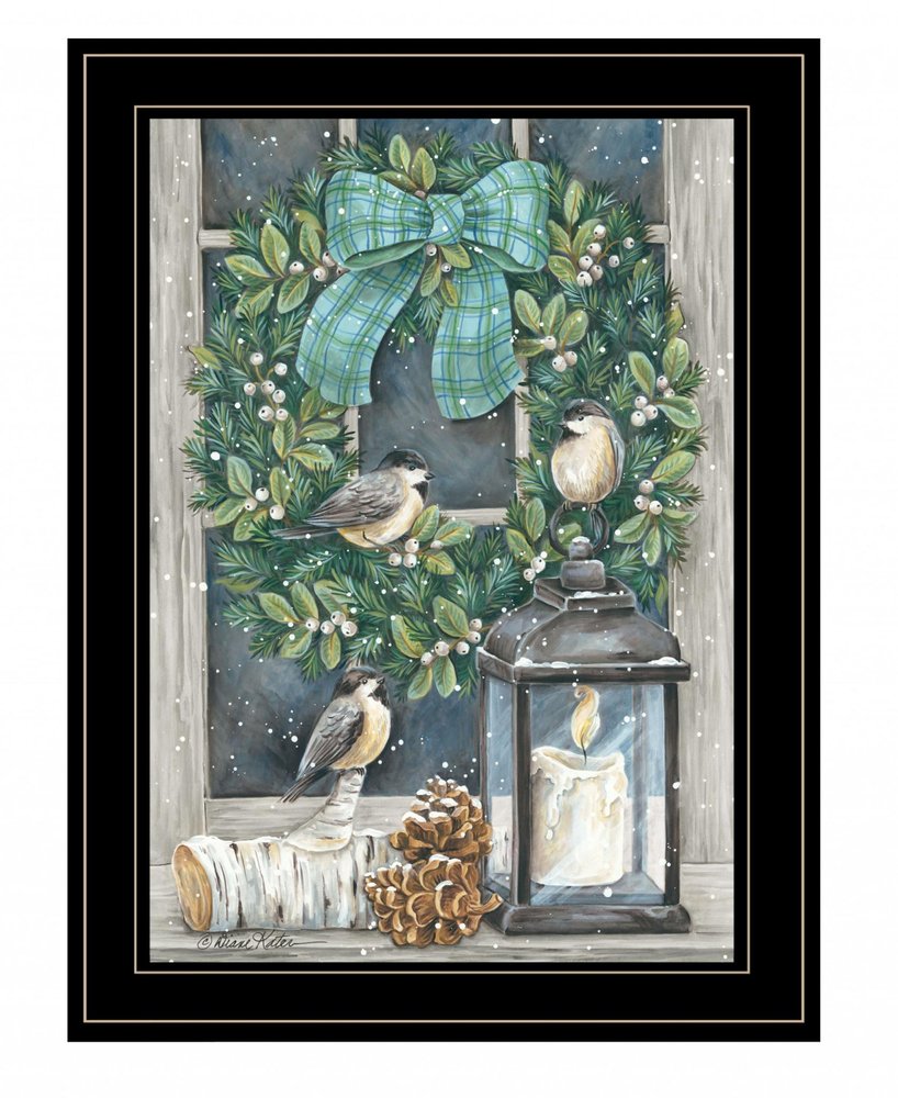 Winter Wreath 2 Black Framed Wall Art — view 1