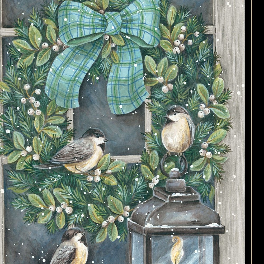 Winter Wreath 2 Black Framed Wall Art — view 2