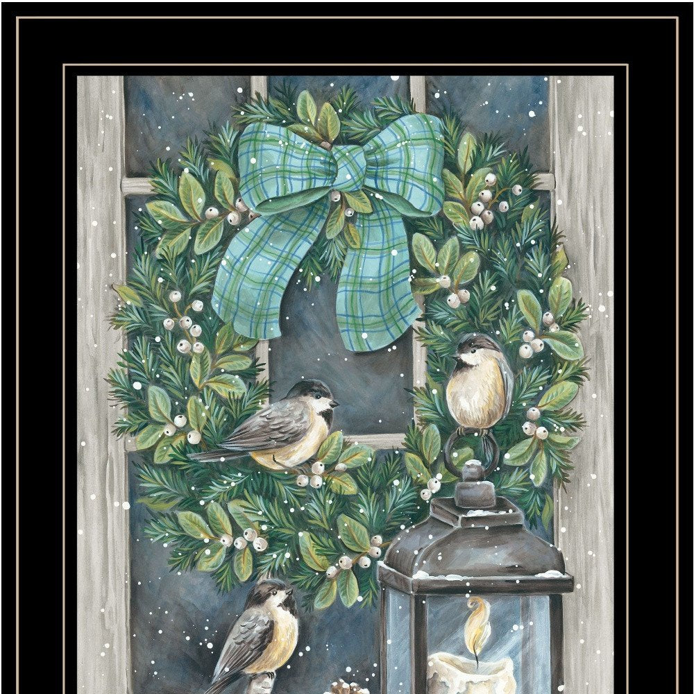 Winter Wreath 2 Black Framed Wall Art — view 3