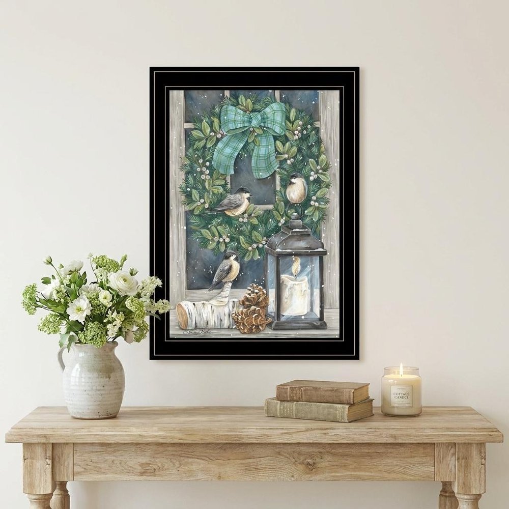 Winter Wreath 2 Black Framed Wall Art — view 5