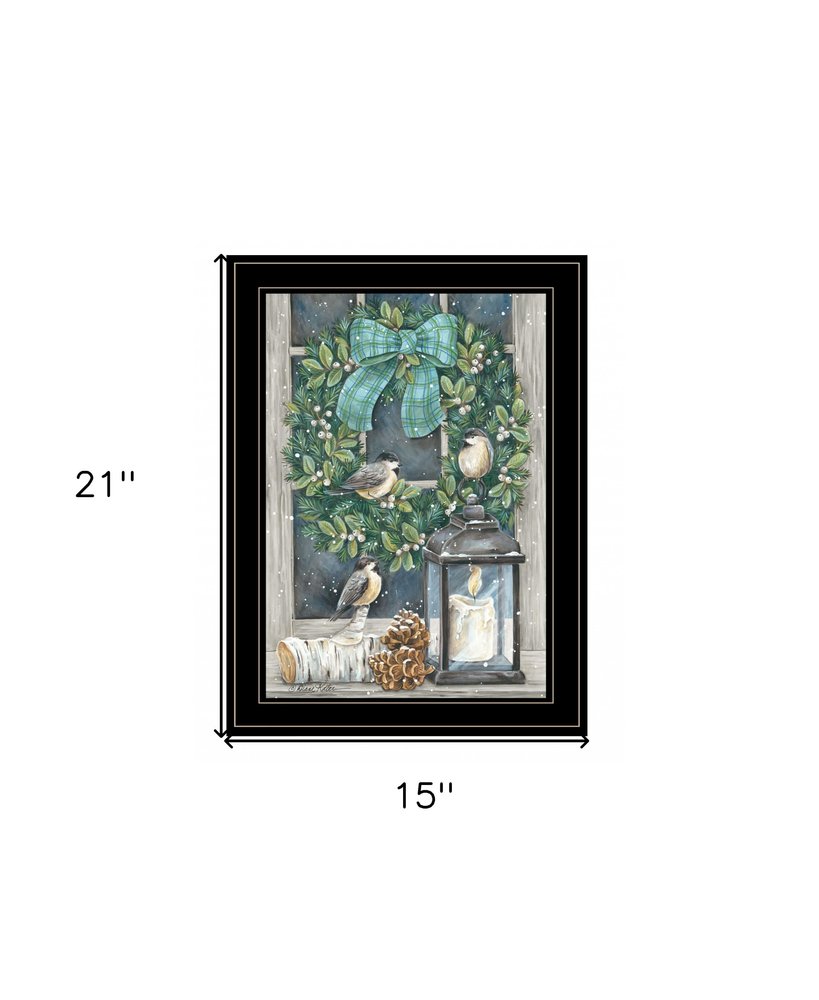 Winter Wreath 2 Black Framed Wall Art — view 4