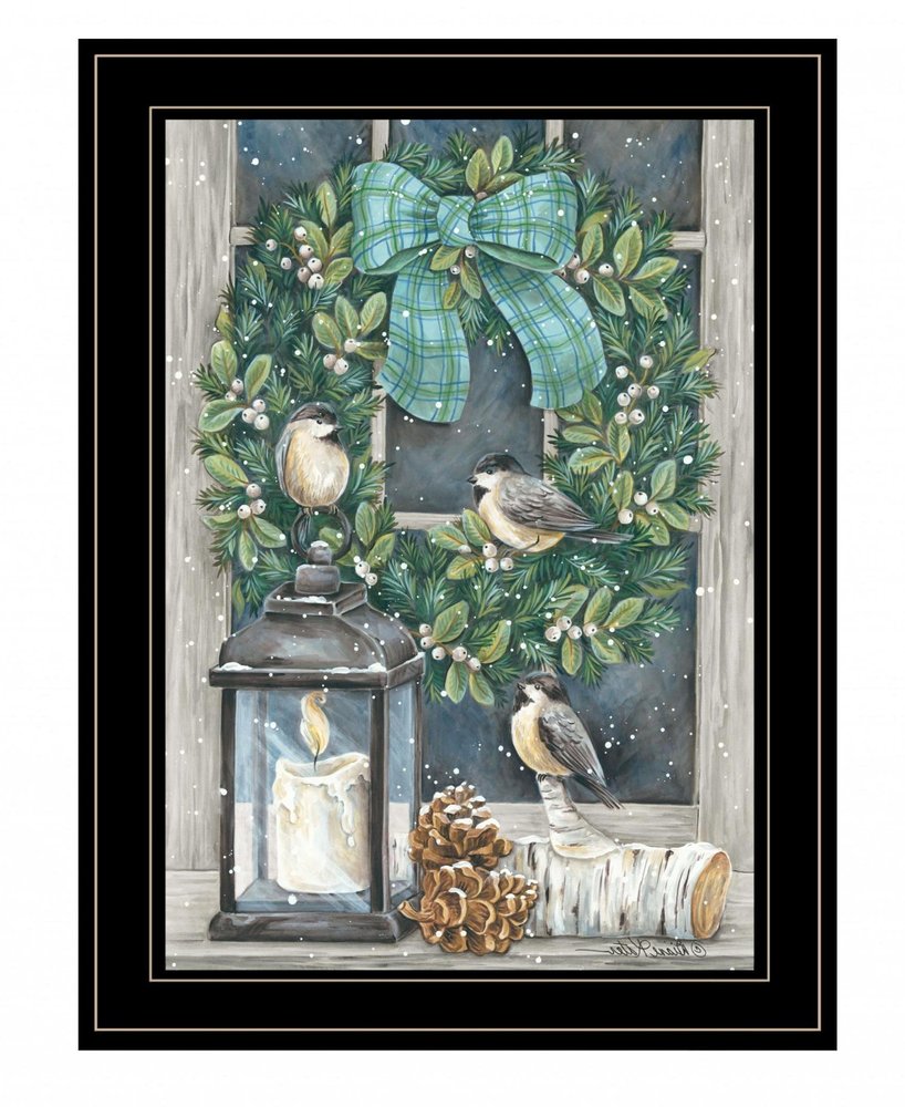 Winter Wreath 2 Black Framed Wall Art — view 6