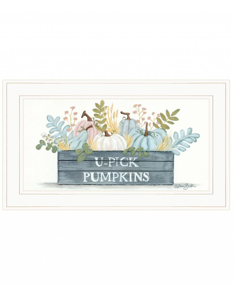 U Pick Pumpkins White Framed Print Wall Art — view 1