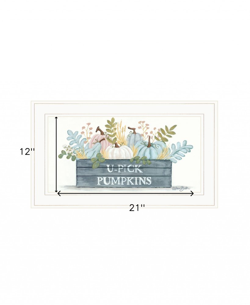 U Pick Pumpkins White Framed Print Wall Art — view 3