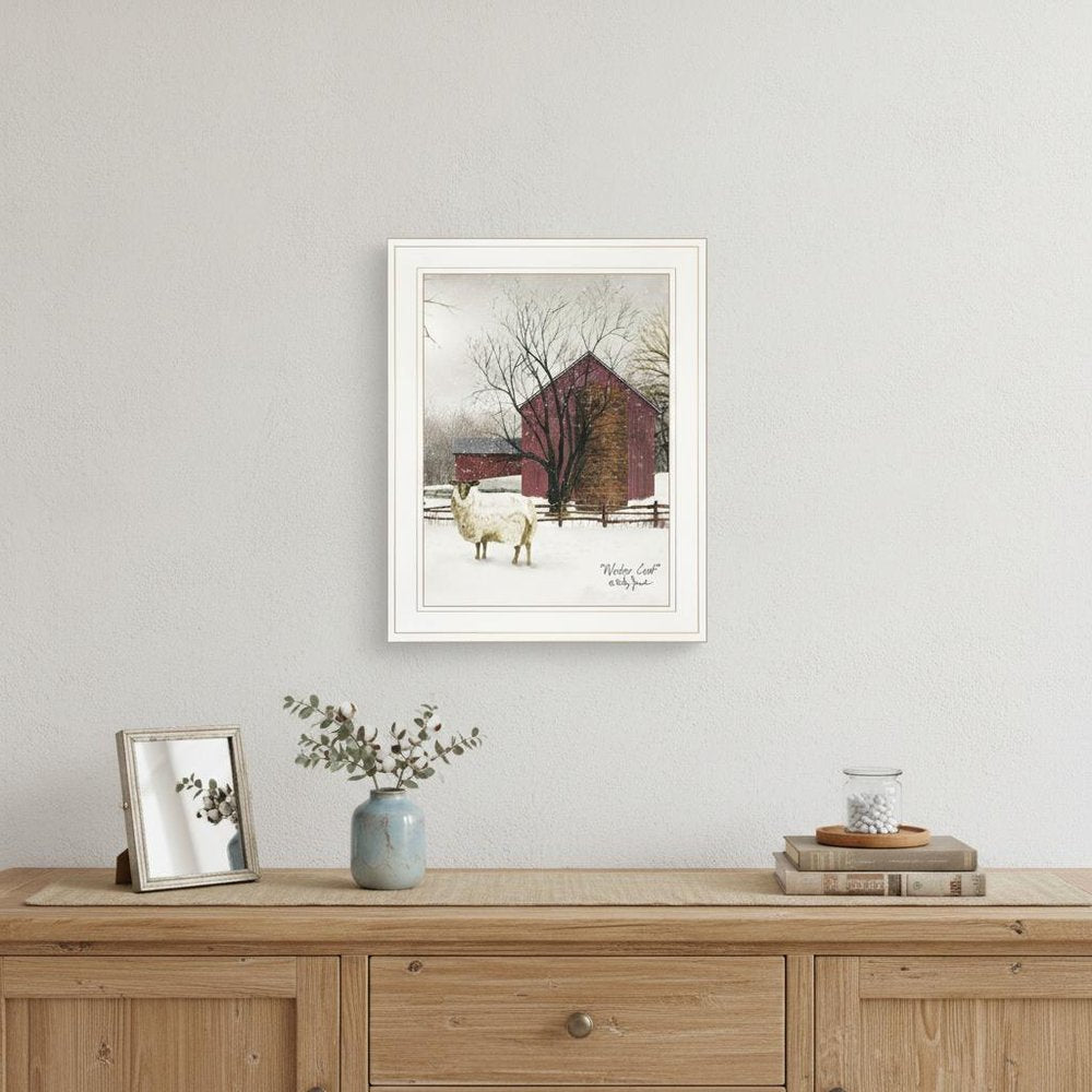 Winter Coat 1 White Framed Print Wall Art