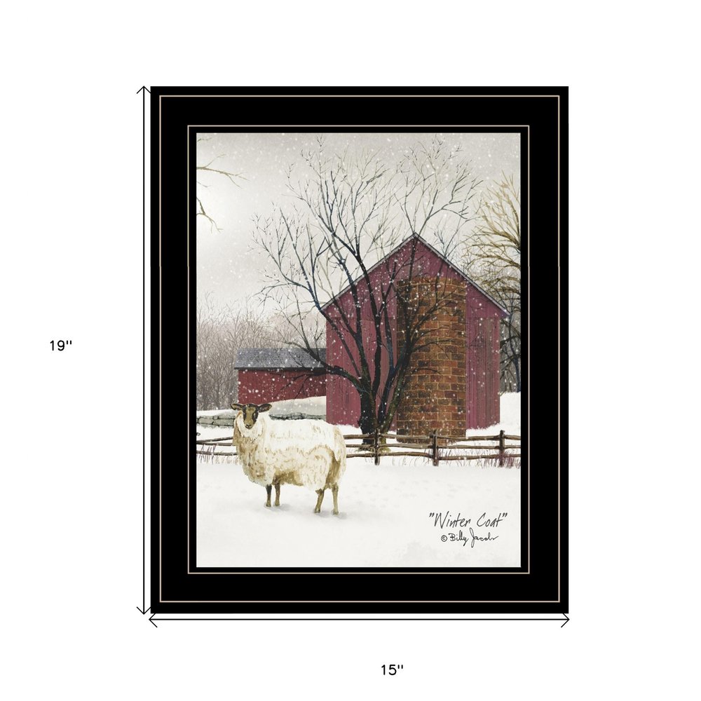 Winter Coat 2 Black Framed Print Wall Art — view 2