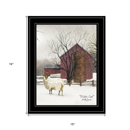Winter Coat 2 Black Framed Print Wall Art