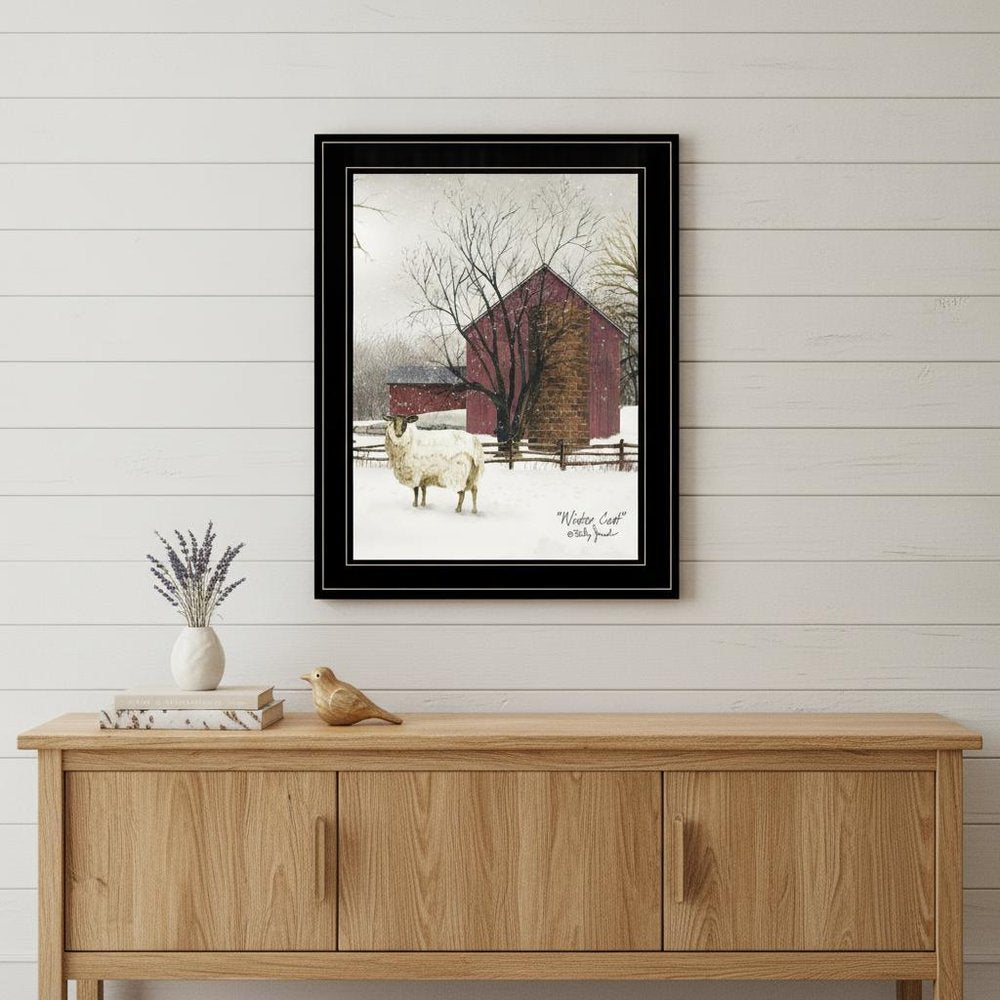 Winter Coat 2 Black Framed Print Wall Art — view 4