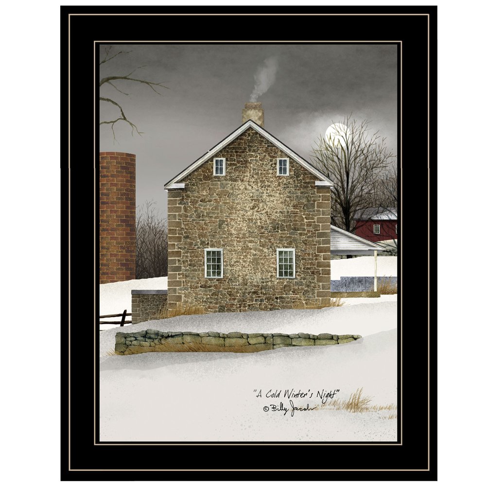Cold Winters Night 2 Black Framed Print Wall Art — view 1