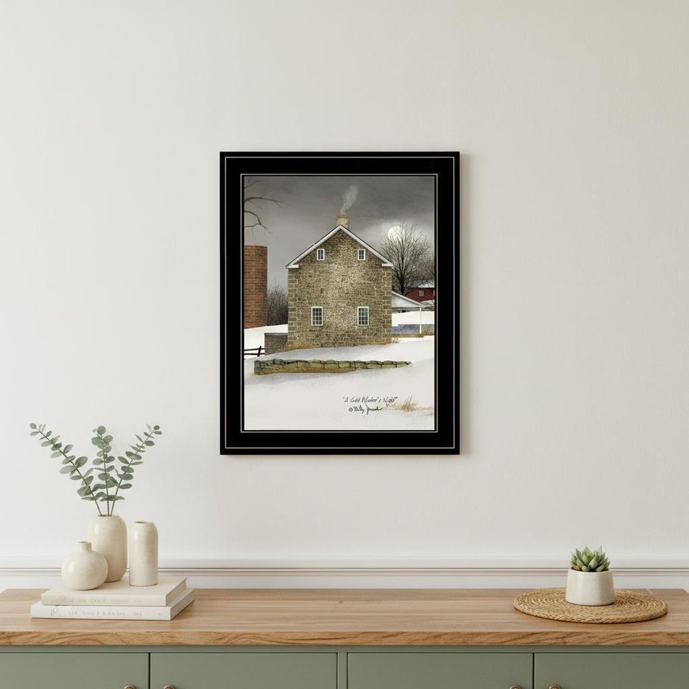 Cold Winters Night 2 Black Framed Print Wall Art — view 3