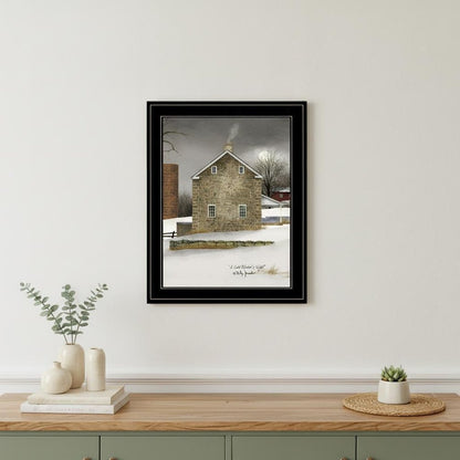Cold Winters Night 2 Black Framed Print Wall Art
