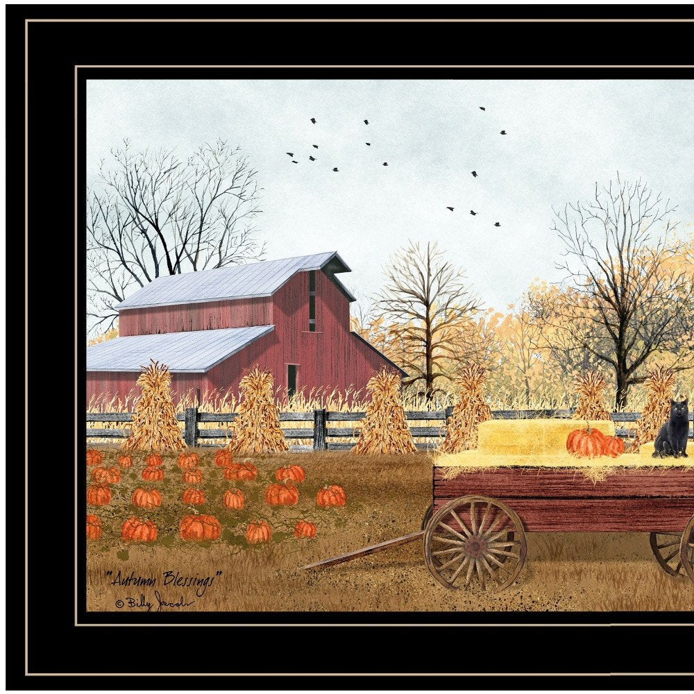 Autumn Blessings 2 Black Framed Print Wall Art — view 3