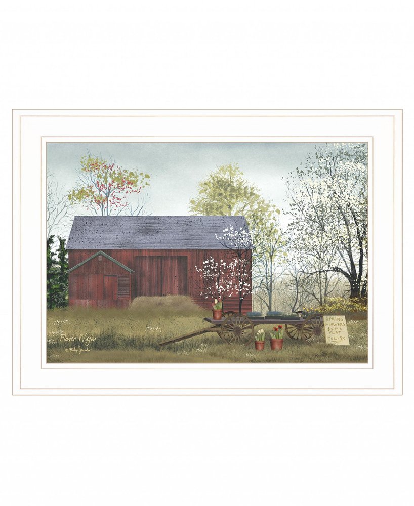 Flower Wagon 2 White Framed Print Wall Art — view 2