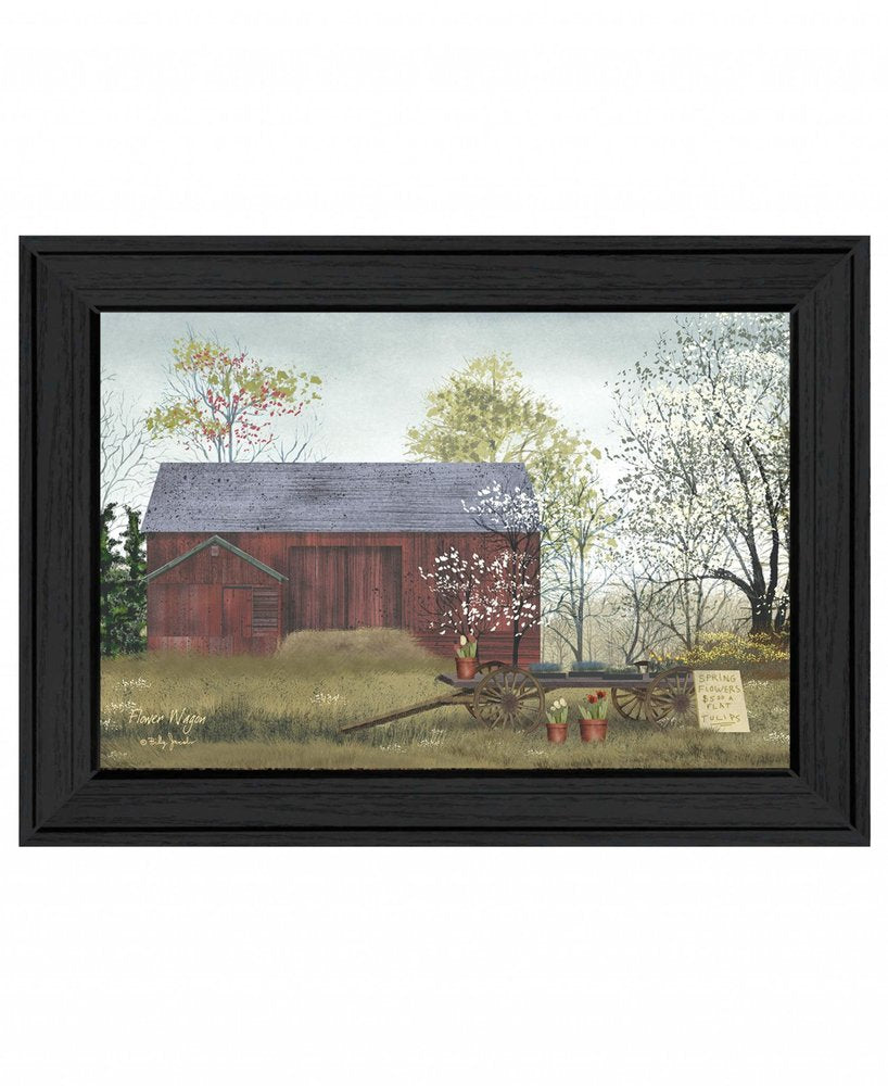 Flower Wagon 3 Black Framed Print Wall Art — view 1