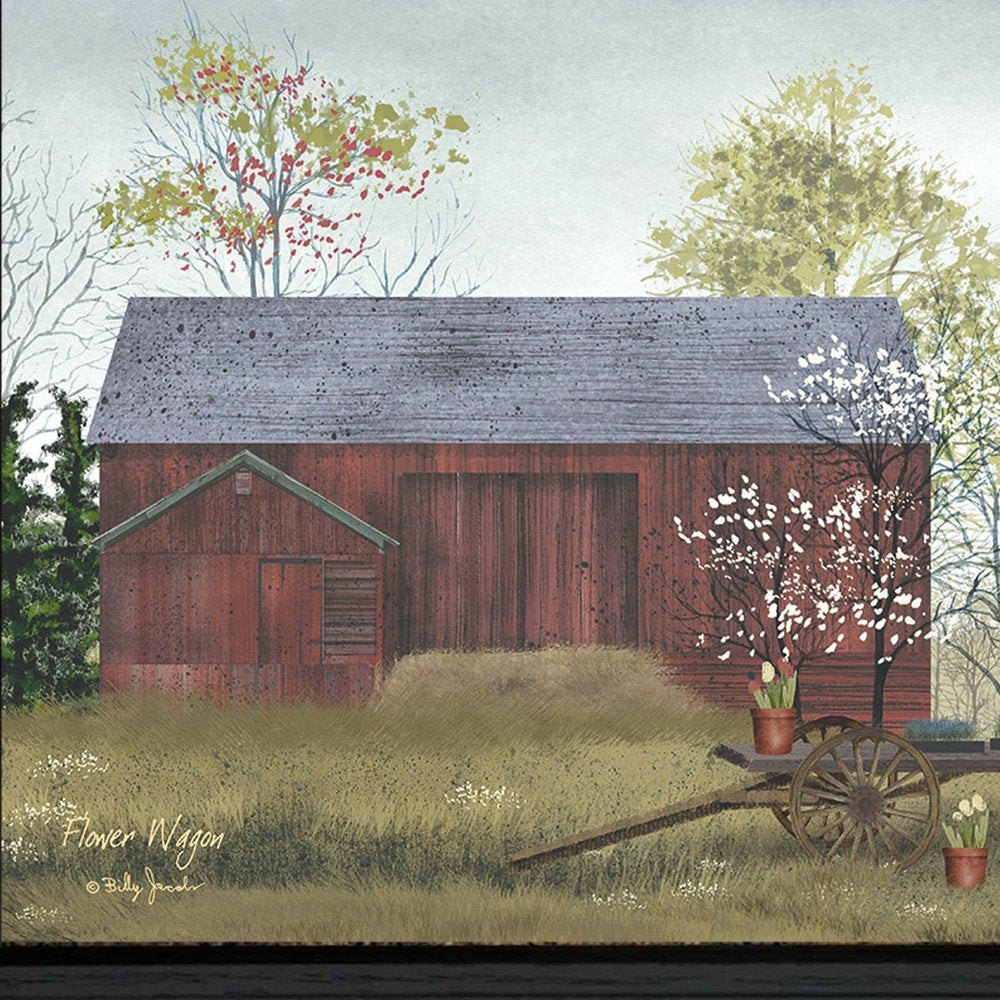 Flower Wagon 3 Black Framed Print Wall Art — view 2