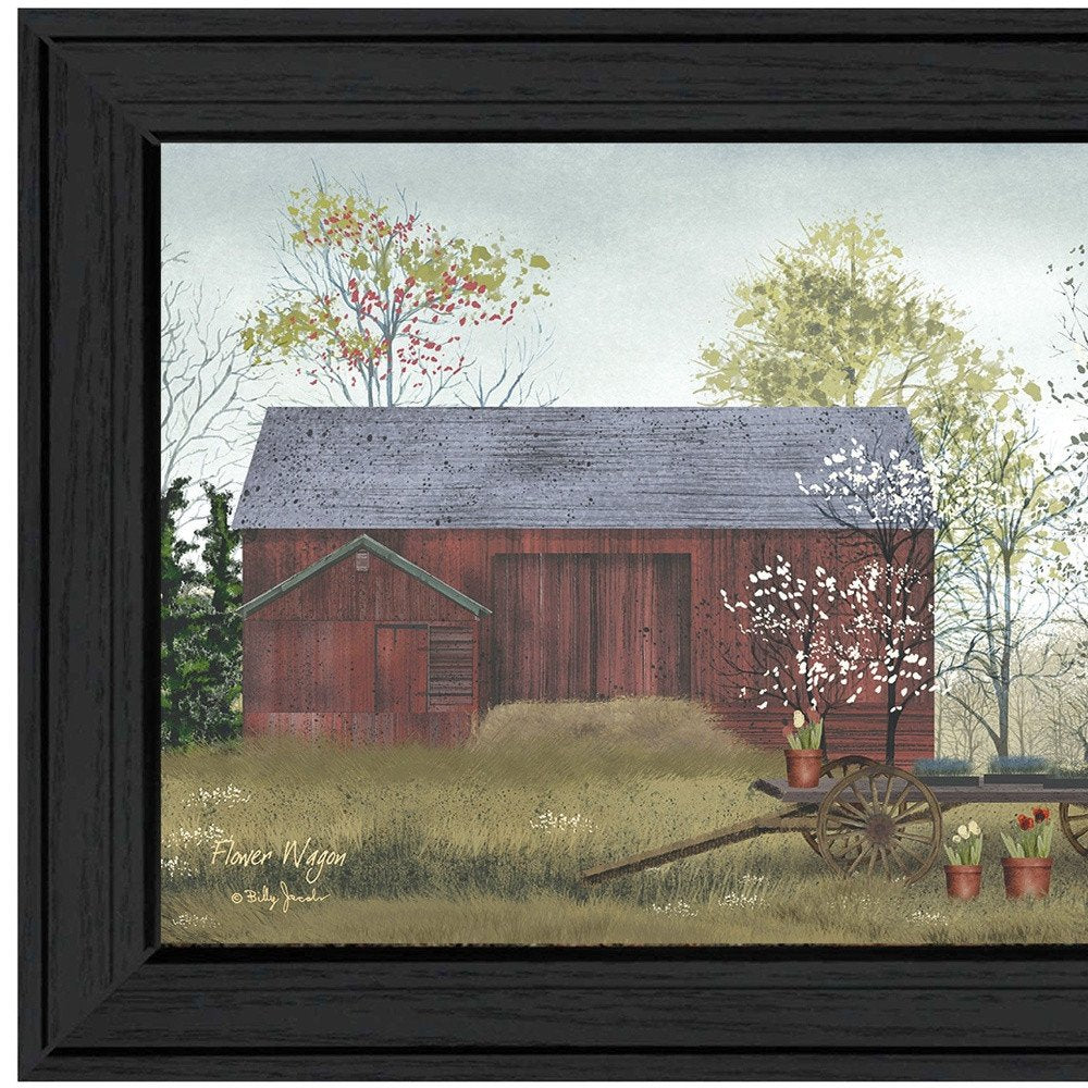 Flower Wagon 3 Black Framed Print Wall Art — view 3