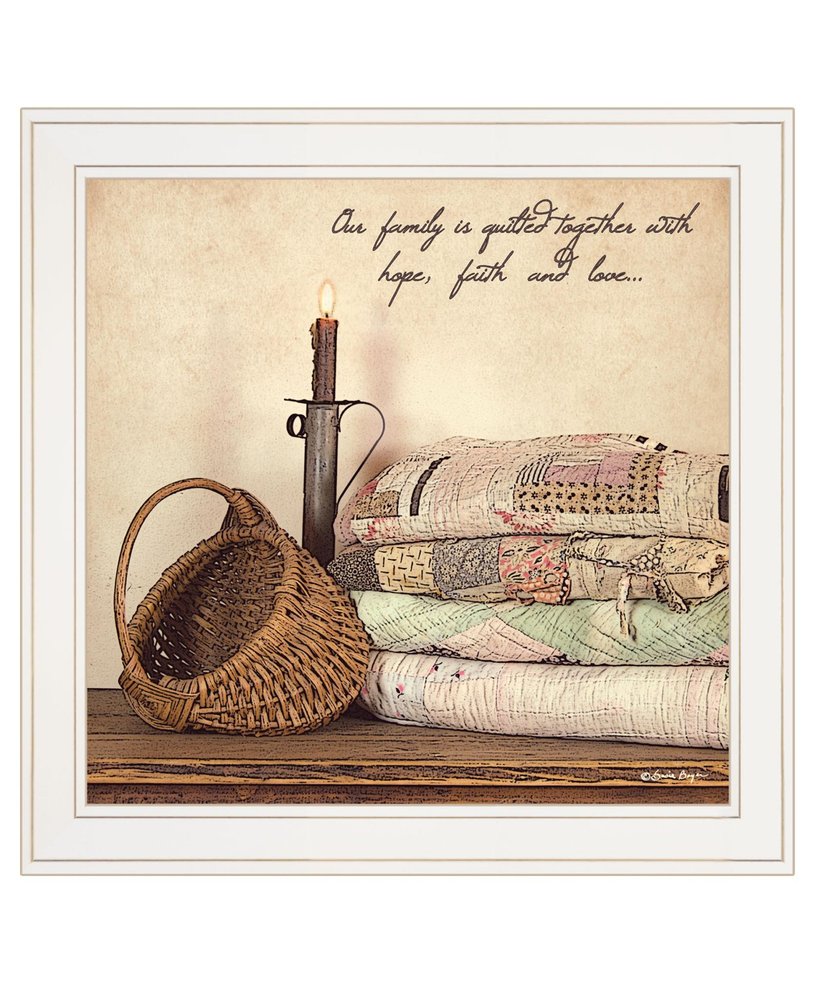Quilted Together 1 White Framed Wall Art — view 1