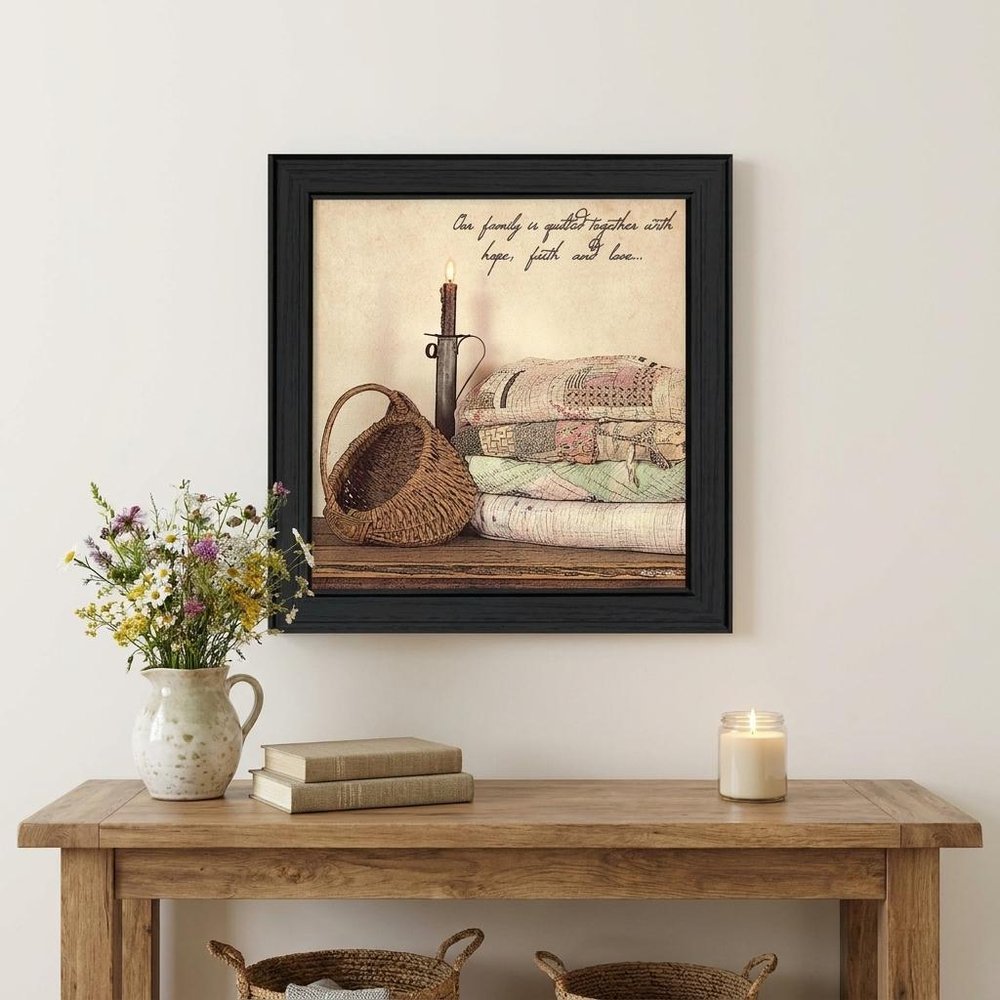 Quilted Together 2 Black Framed Wall Art — view 4
