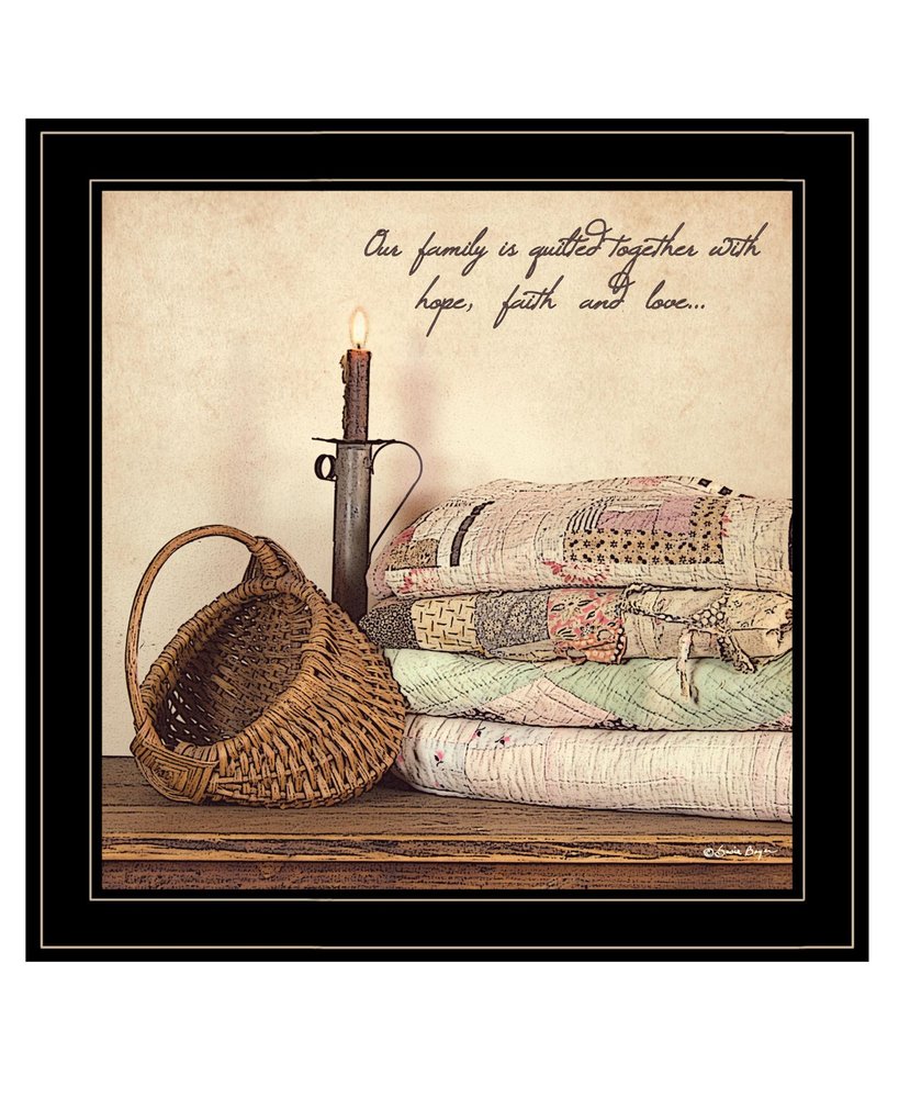 Quilted Together 3 Black Framed Wall Art — view 1