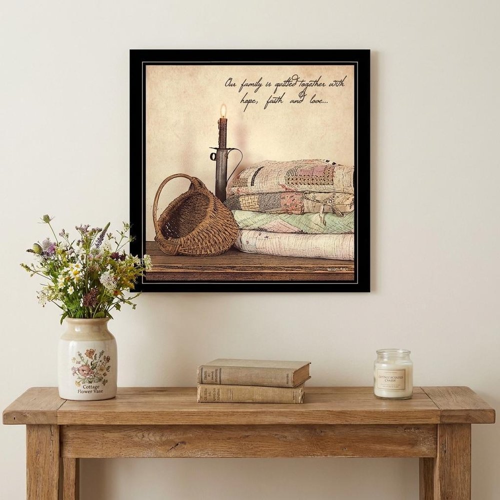 Quilted Together 3 Black Framed Wall Art — view 5