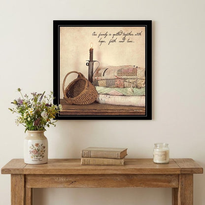 Quilted Together 3 Black Framed Wall Art