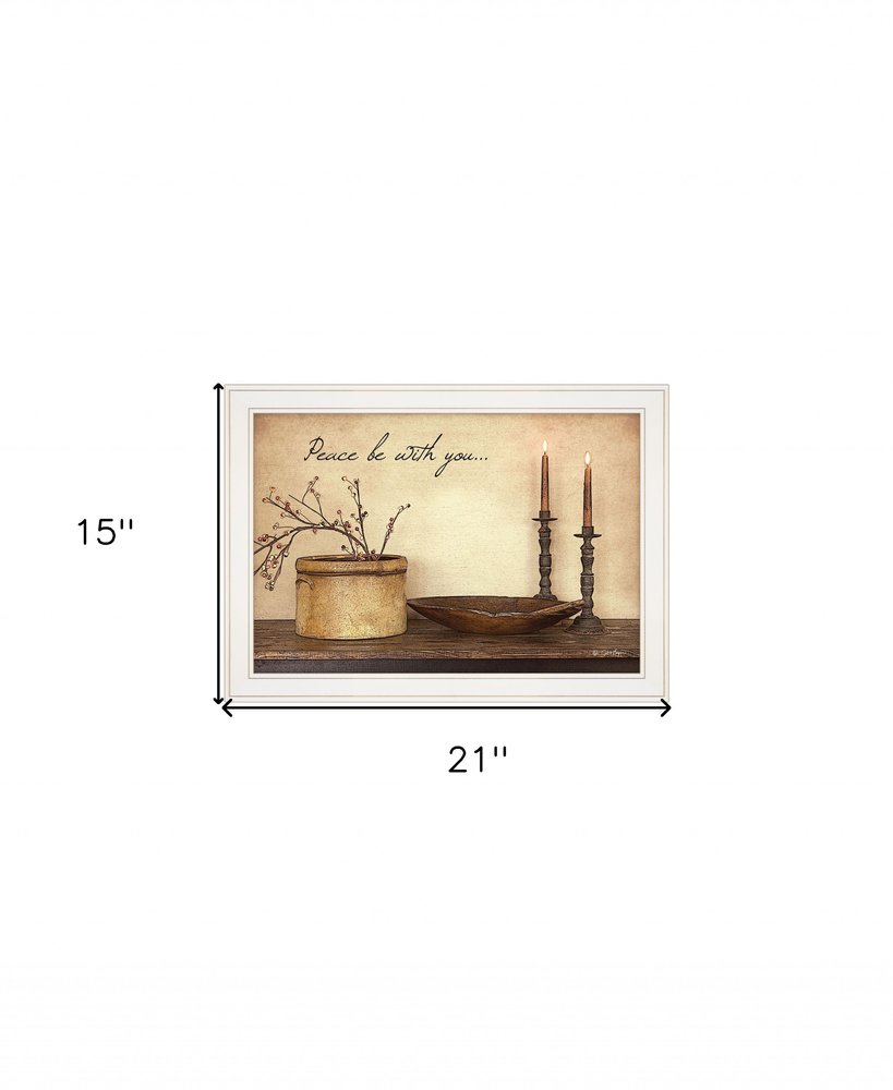 Peace Be with You 4 White Framed Print Wall Art — view 3